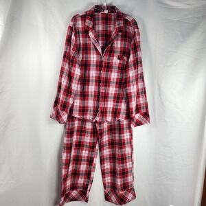 Victorias Secret Plaid Pajama Set Top Pants XL Lightweight Flannel Loungewear